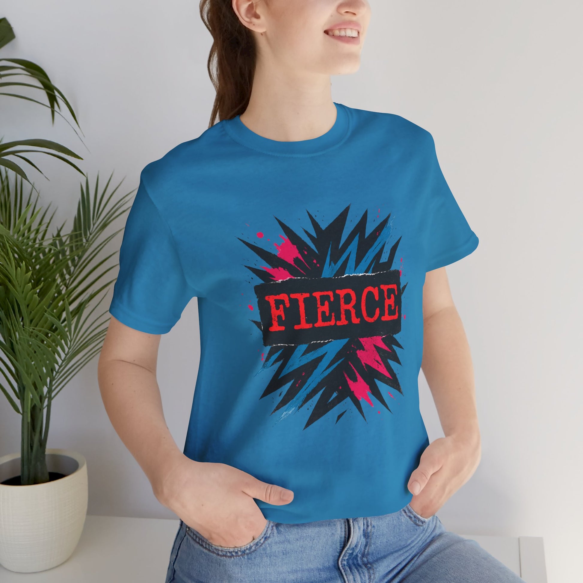Fierce Graphic Tee — Bold Lightning Burst Design T-Shirt Printify