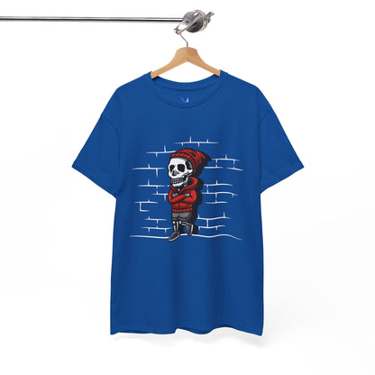 Skeleton Against the Wall T-Shirt Printify