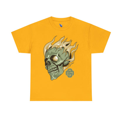 Flaming Green Skull Tee — Edgy Horror Graphic T-Shirt Printify