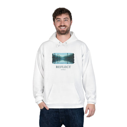 Reflect Lake Hoodie — Tranquil Forest Landscape Pullover Printify