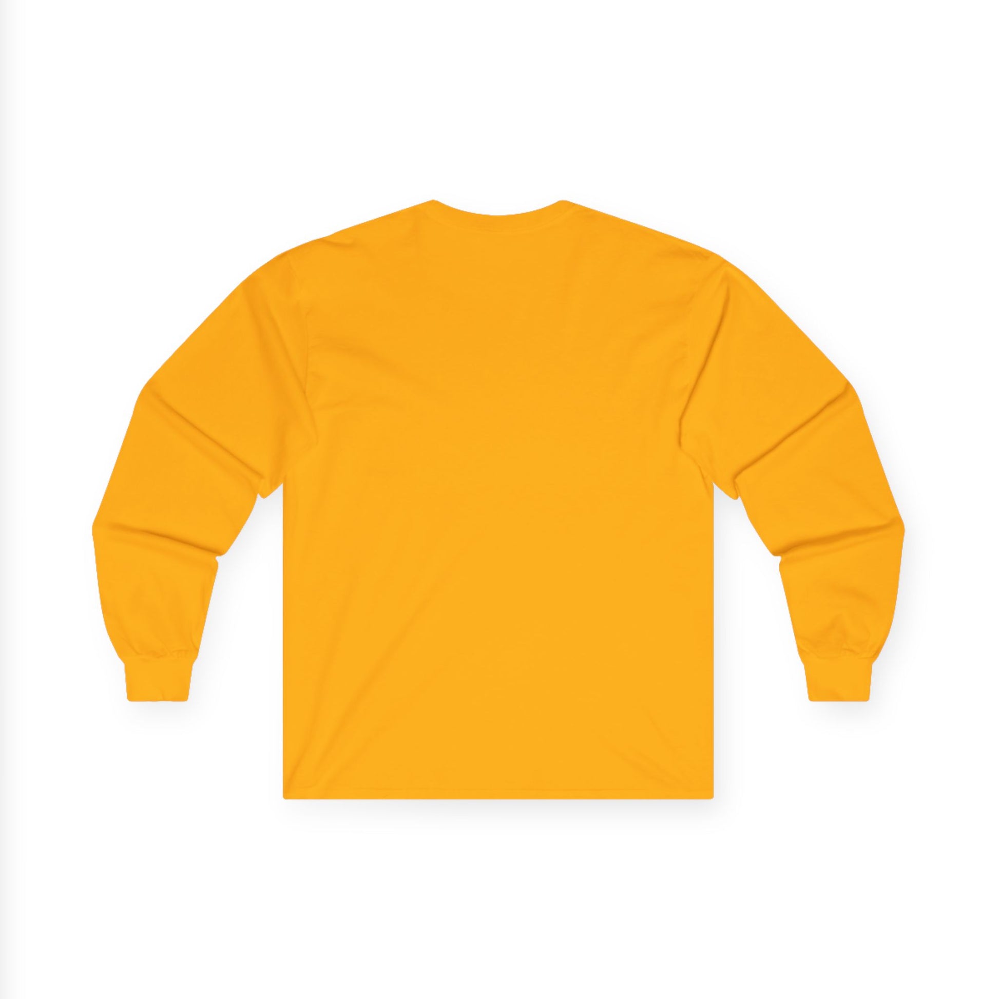 Long Sleeve Tee — "Demon Time" Yellow Cartoon Demon Graphic T-shirt Printify