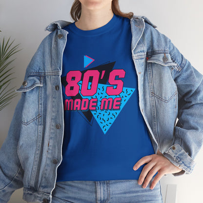 80's Made Me T-Shirt — Retro 1980s Neon Vintage Graphic Tee Printify