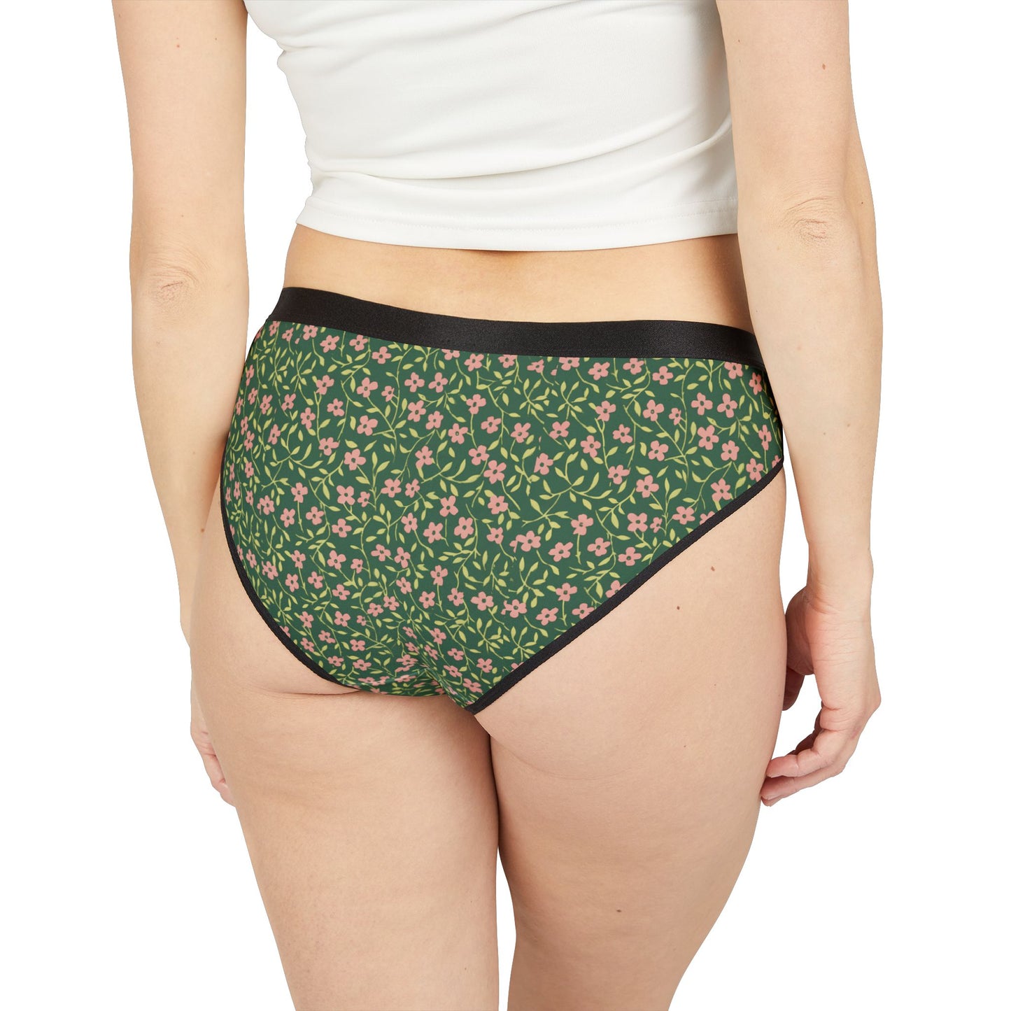 Floral Green Bikini Briefs — Women's Floral Underwear