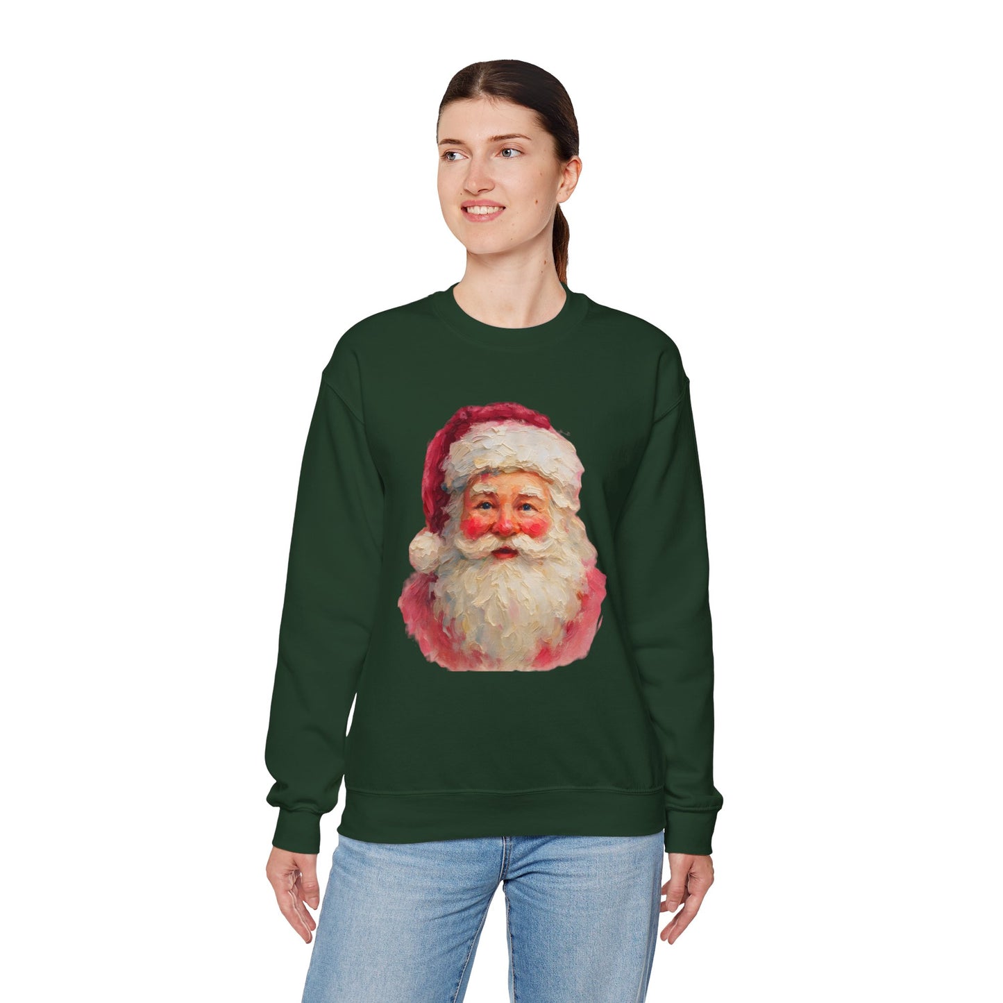 Santa Claus Vintage Portrait Crewneck Sweatshirt Printify