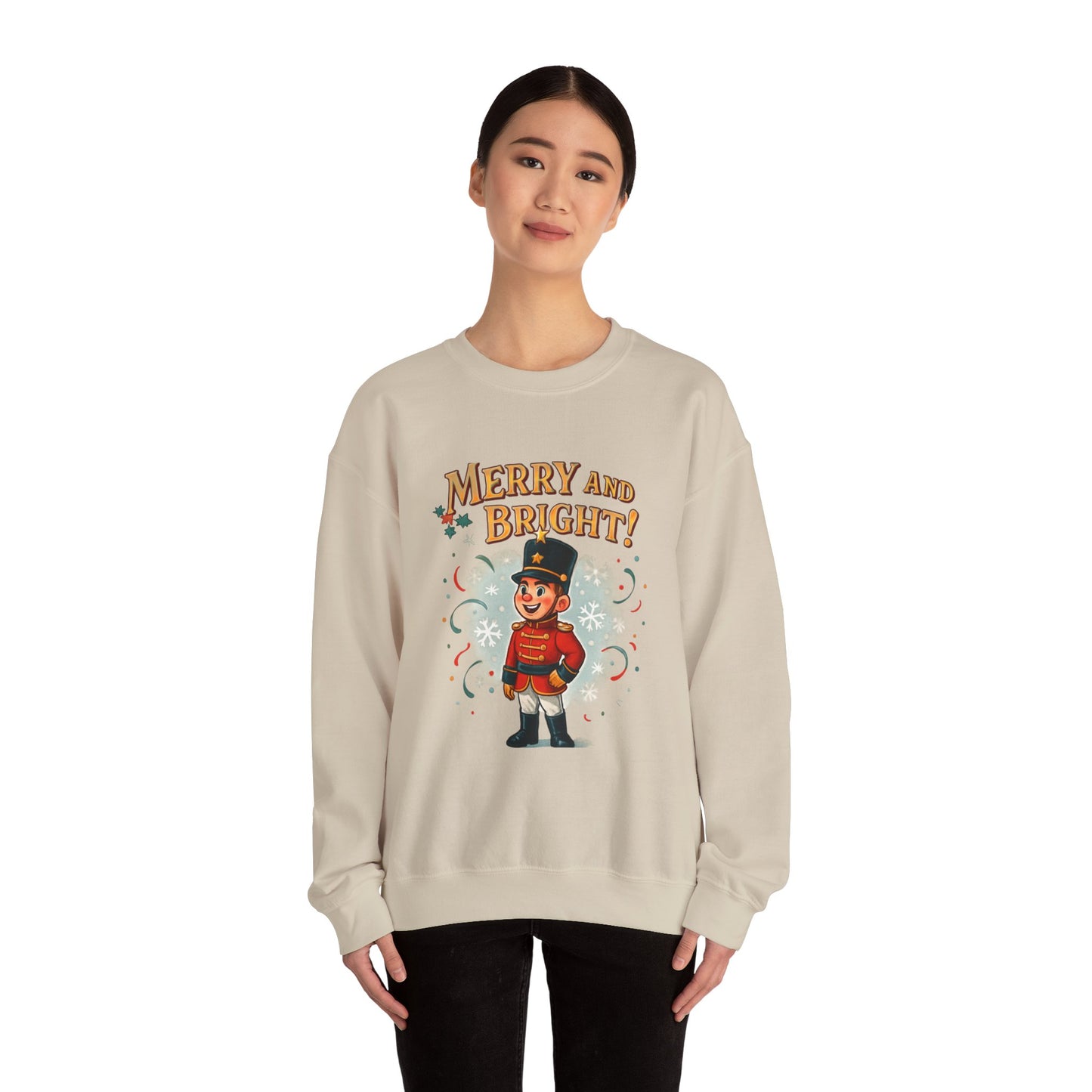 Merry and Bright Nutcracker Sweatshirt — Vintage Holiday Crewneck
