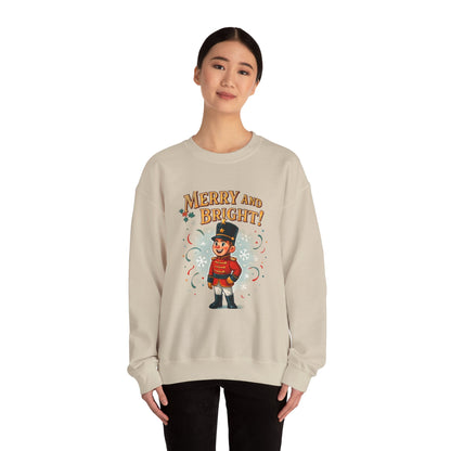 Merry and Bright Nutcracker Sweatshirt — Vintage Holiday Crewneck