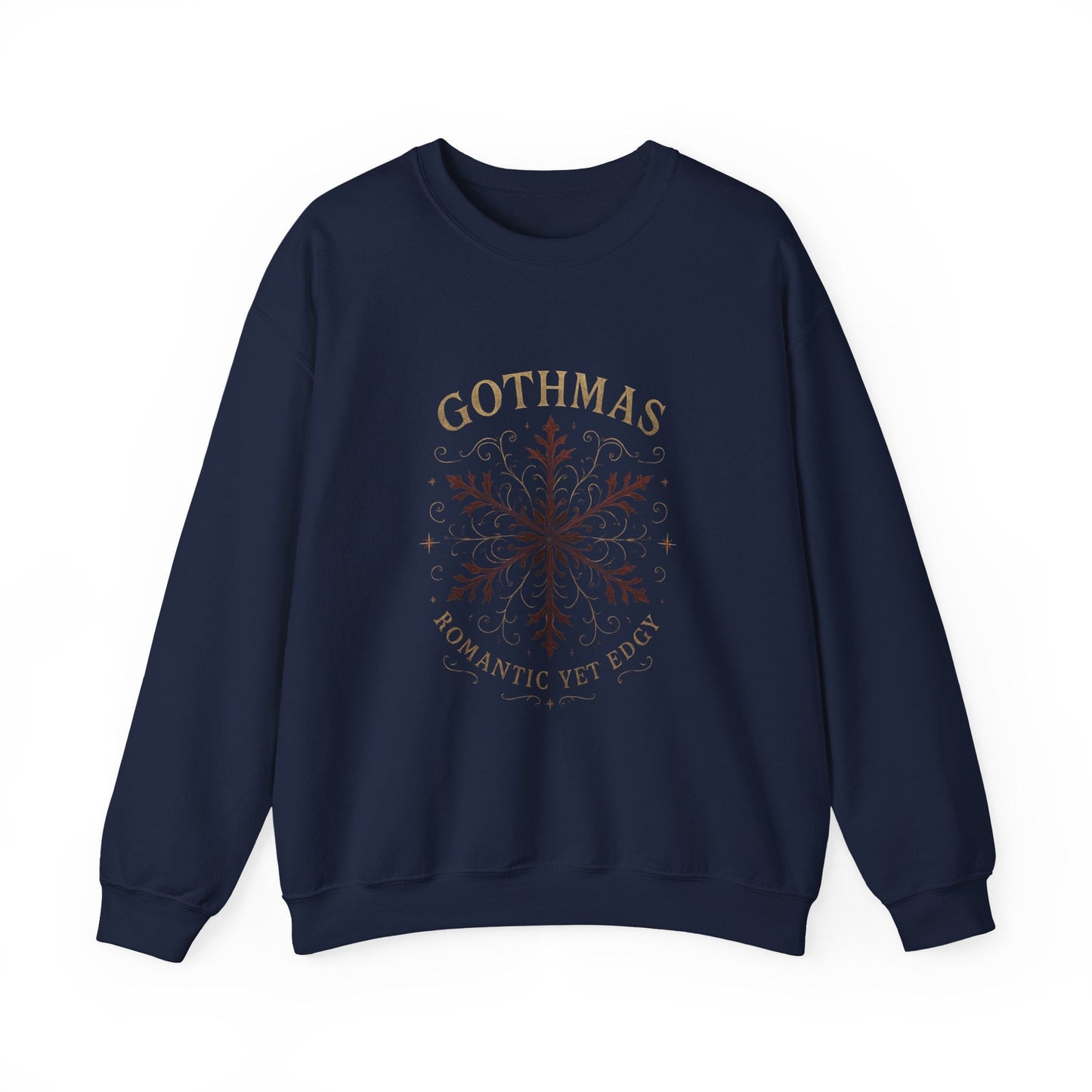 Gothmas Snowflake Crewneck Sweatshirt – "Gothmas: Romantic Yet Edgy" Winter Pullover Printify