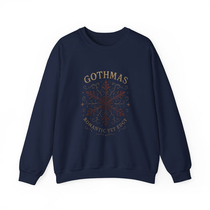 Gothmas Snowflake Crewneck Sweatshirt – "Gothmas: Romantic Yet Edgy" Winter Pullover Printify