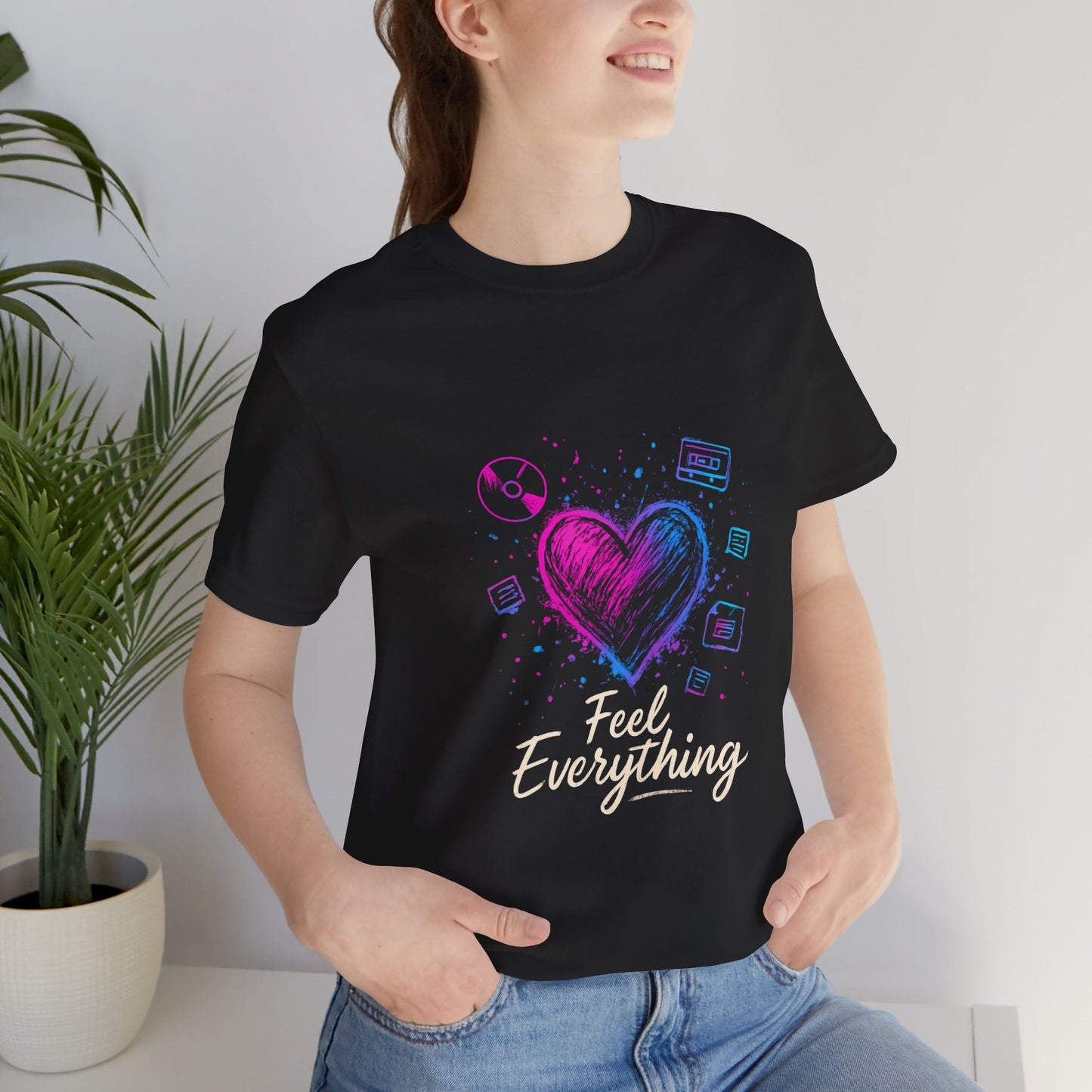 Heart Sketch Tee – Pastel Watercolor Heart "Everything" Graphic T-Shirt Printify