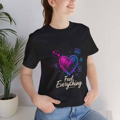 Heart Sketch Tee – Pastel Watercolor Heart "Everything" Graphic T-Shirt Printify