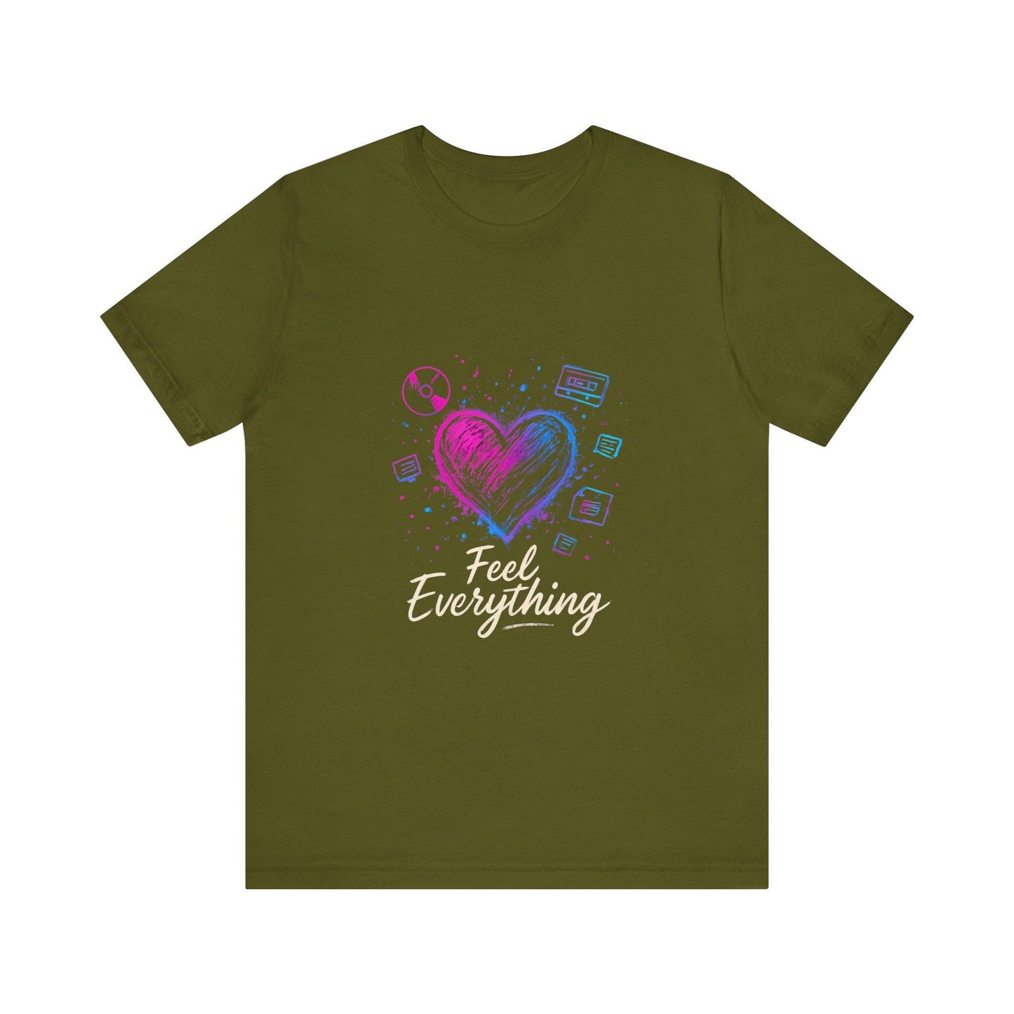 Heart Sketch Tee – Pastel Watercolor Heart "Everything" Graphic T-Shirt Printify