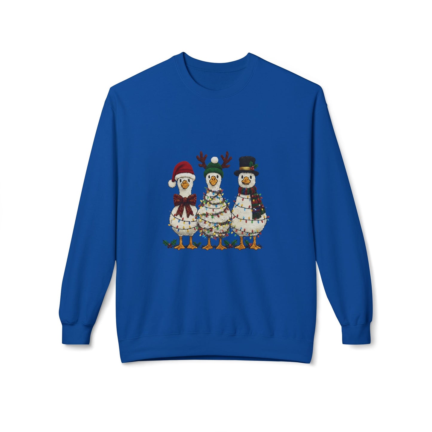Christmas Duck Family Sweatshirt — Festive Holiday Trio Crewneck Printify