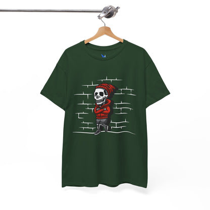 Skeleton Against the Wall T-Shirt Printify
