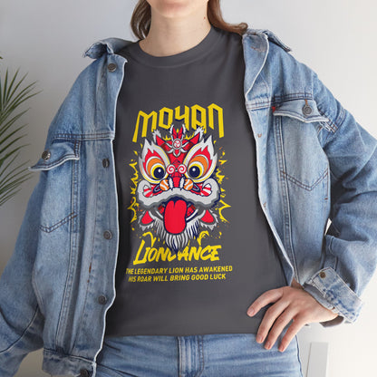 Lion Dance T-Shirt — 'Moyan' Colorful Chinese Lion Mask Graphic Tee Printify
