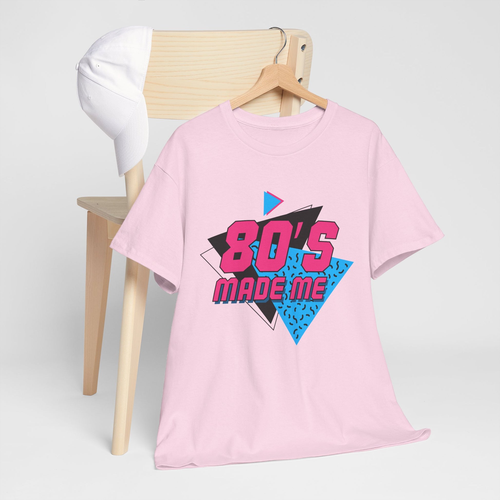 80's Made Me T-Shirt — Retro 1980s Neon Vintage Graphic Tee Printify