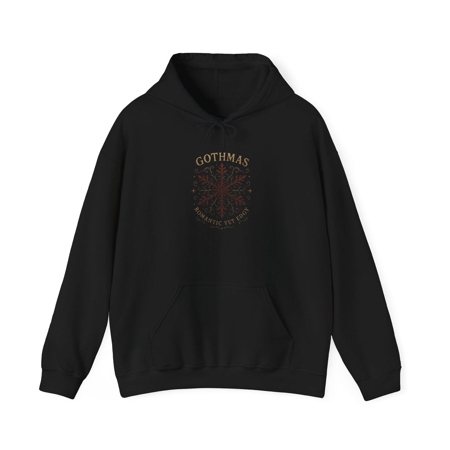 Gothmas Snowflake Hoodie — Minimal Winter Holiday Hoodie Printify