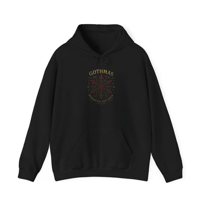 Gothmas Snowflake Hoodie — Minimal Winter Holiday Hoodie Printify