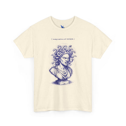 Medusa Bust Graphic Tee — 'I Really Wonder If Anyone' Artistic Mythology T-Shirt Printify