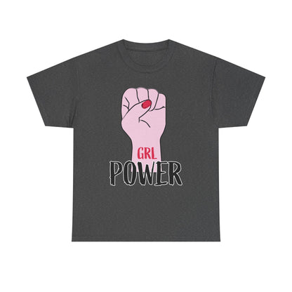 Girl Power T-Shirt — Feminist Raised Fist Tee (Pink Nail Design) Printify