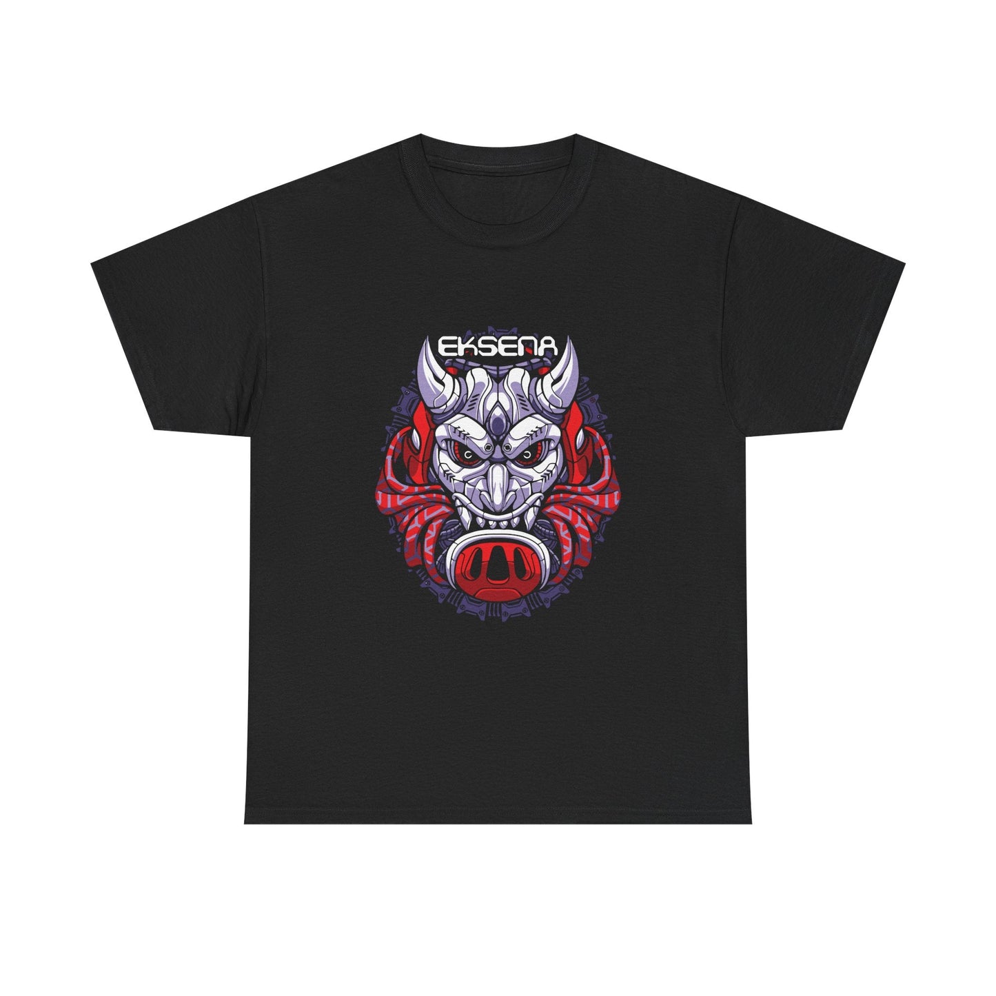 Demon Boar Graphic Tee — "EKSETA" Skull Mask Gaming Shirt Printify