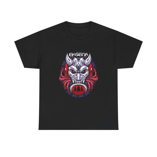 Demon Boar Graphic Tee — "EKSETA" Skull Mask Gaming Shirt Printify