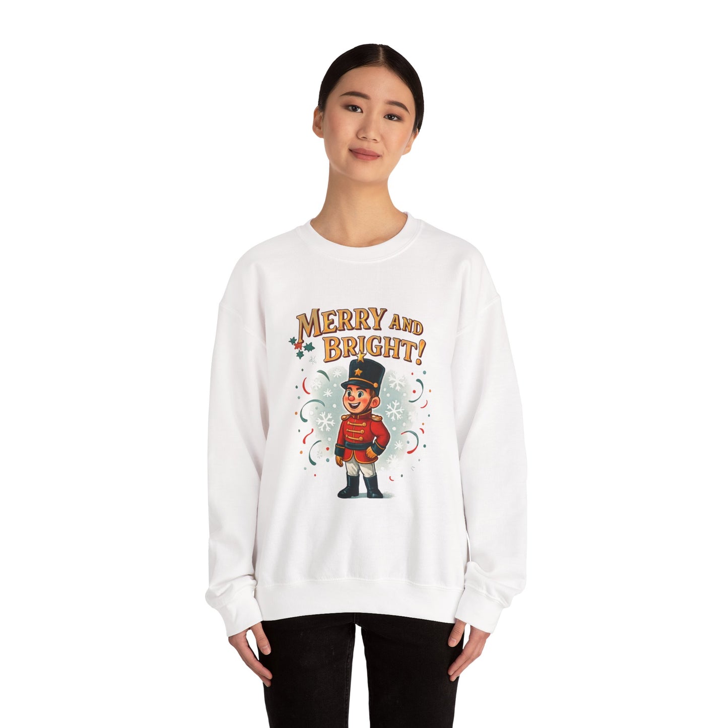 Merry and Bright Nutcracker Sweatshirt — Vintage Holiday Crewneck