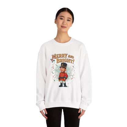 Merry and Bright Nutcracker Sweatshirt — Vintage Holiday Crewneck