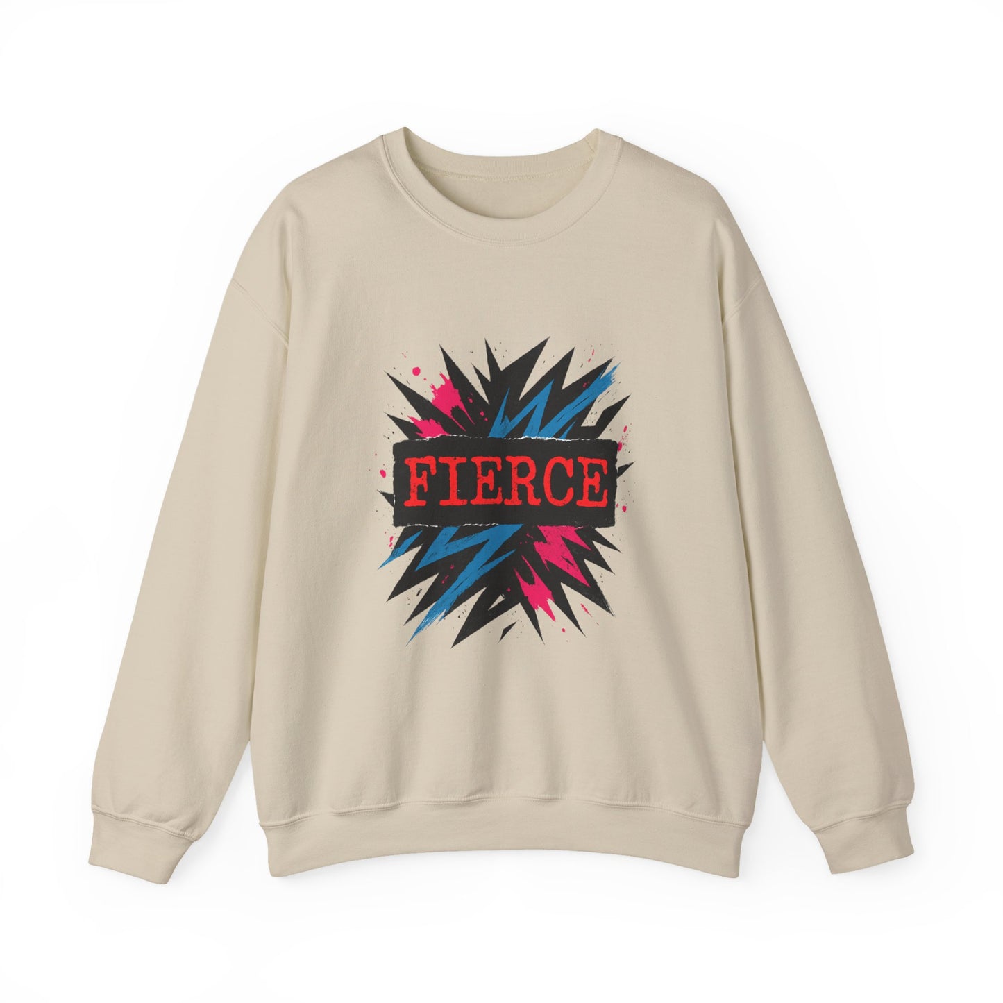 Fierce Graphic Sweatshirt — Bold Retro Explosion Crewneck Printify