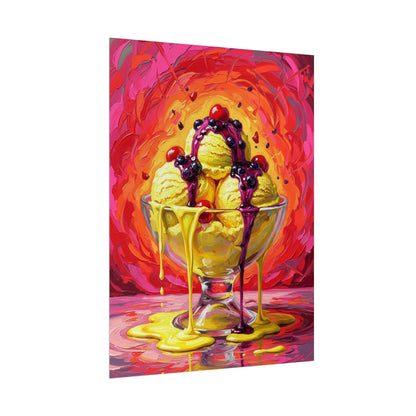 Ice Cream Sundae Poster — Vibrant Melting Dessert Wall Art Printify