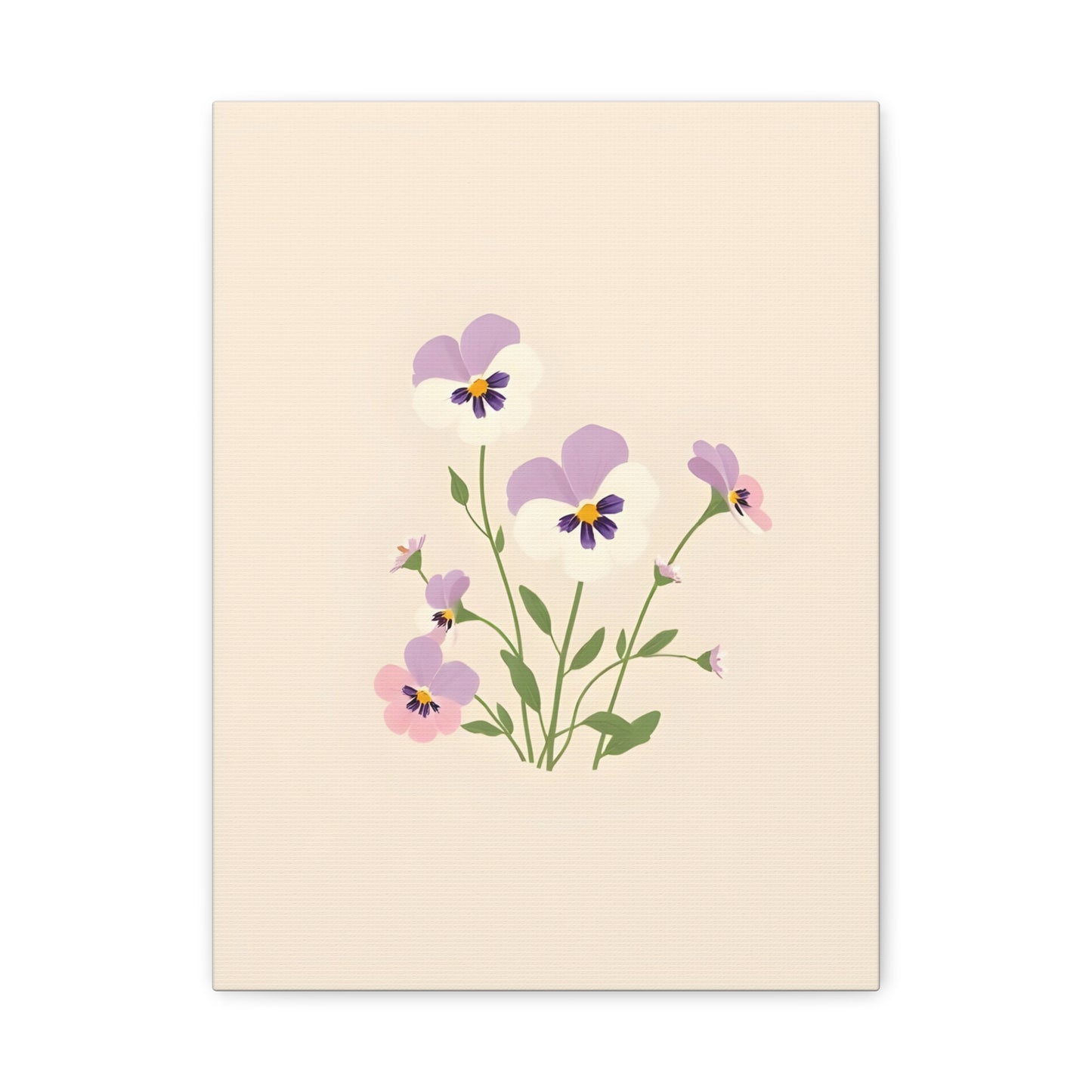 Pansy Bouquet Matte Canvas Print — Floral Wall Art for Living Room & Bedroom Printify