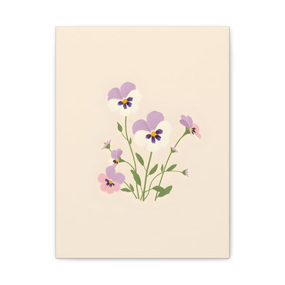 Pansy Bouquet Matte Canvas Print — Floral Wall Art for Living Room & Bedroom Printify