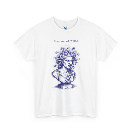 Medusa Bust Graphic Tee — 'I Really Wonder If Anyone' Artistic Mythology T-Shirt Printify
