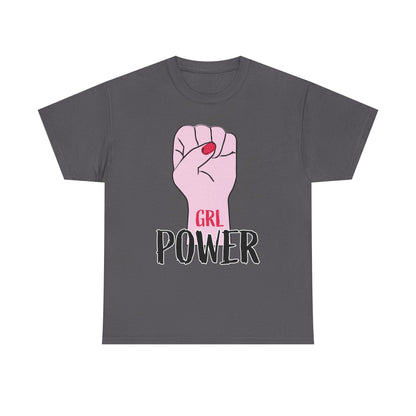 Girl Power T-Shirt — Feminist Raised Fist Tee (Pink Nail Design) Printify