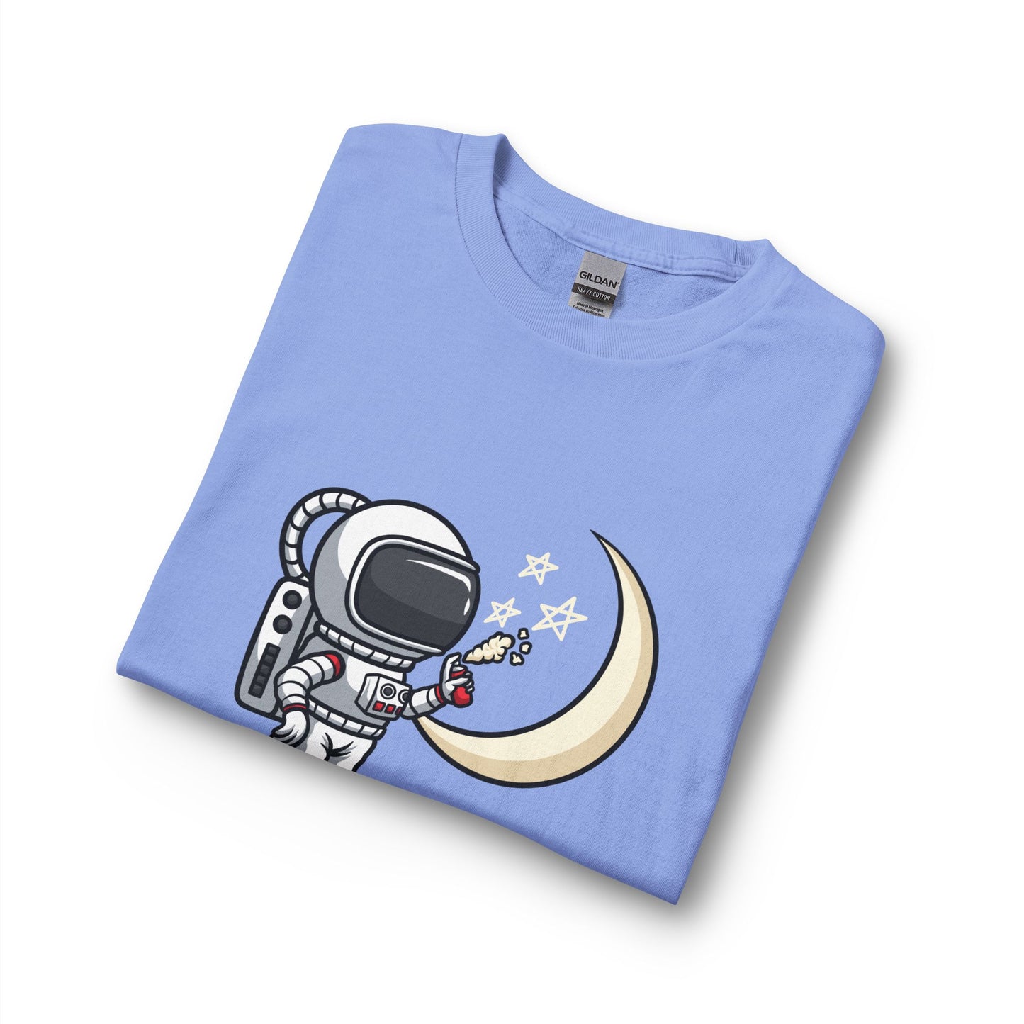 Astronaut & Moon Long Sleeve Tee — Cute Space Explorer Graphic T-shirt Printify