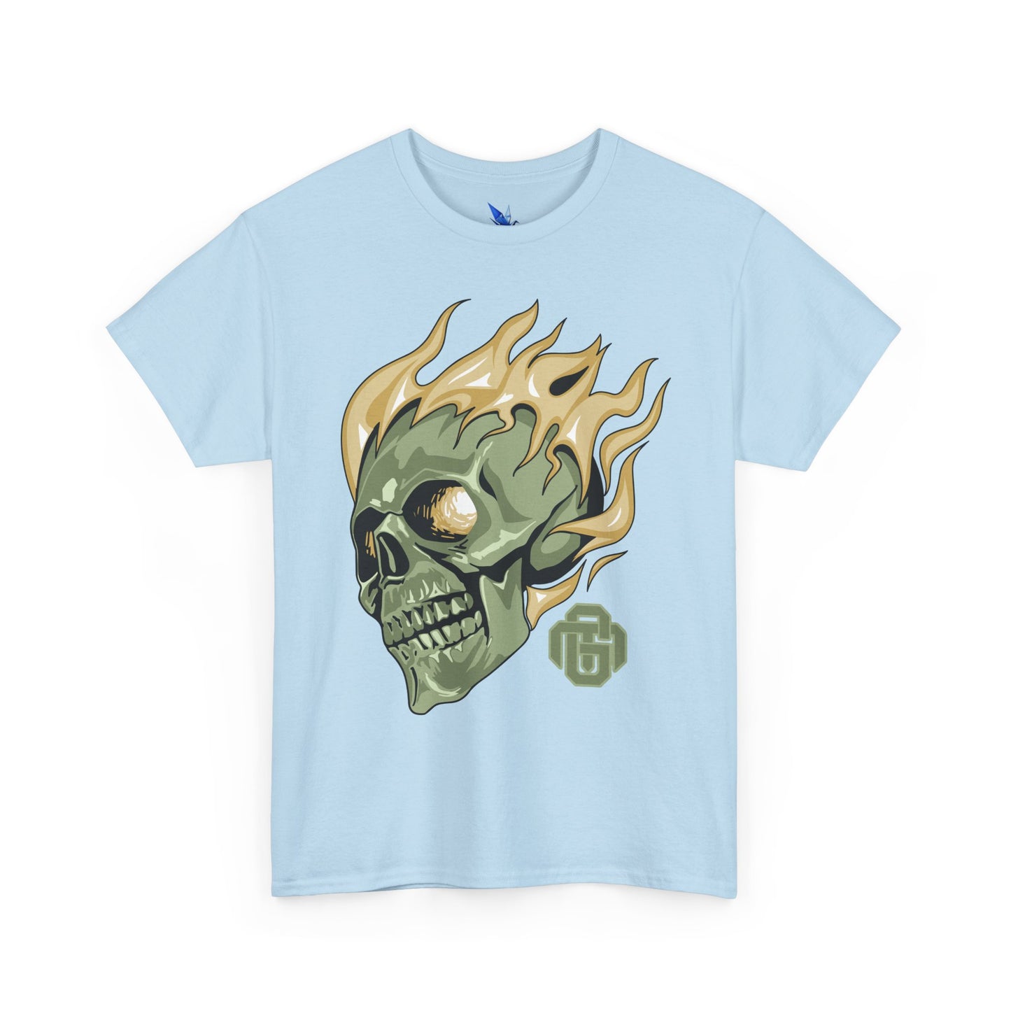 Flaming Green Skull Tee — Edgy Horror Graphic T-Shirt Printify