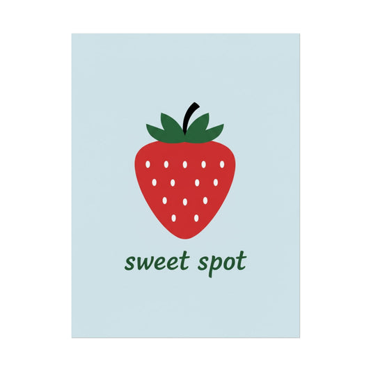 Strawberry "Sweet Spot" Rolled Poster – Cute Kitchen Wall Art Printify