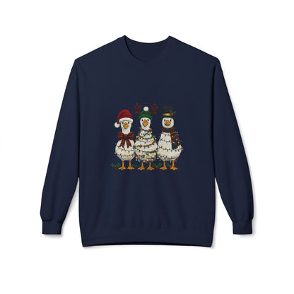 Christmas Duck Family Sweatshirt — Festive Holiday Trio Crewneck Printify