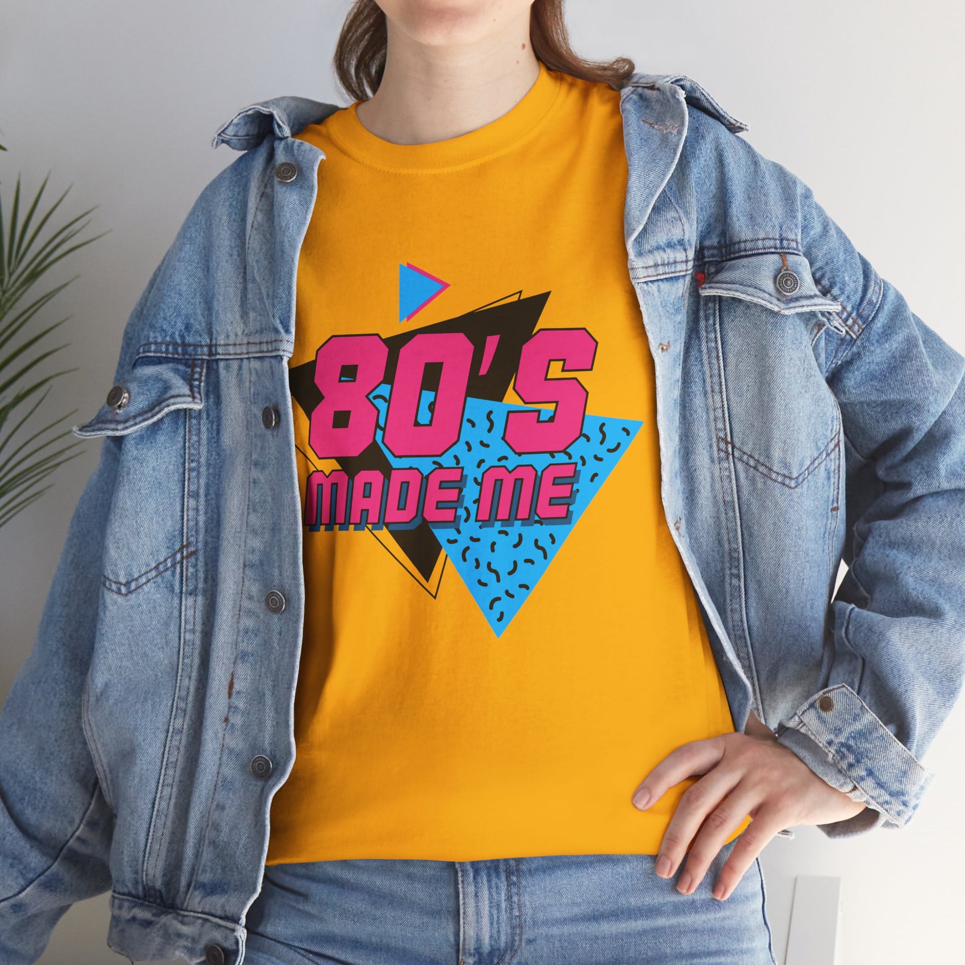 80's Made Me T-Shirt — Retro 1980s Neon Vintage Graphic Tee Printify