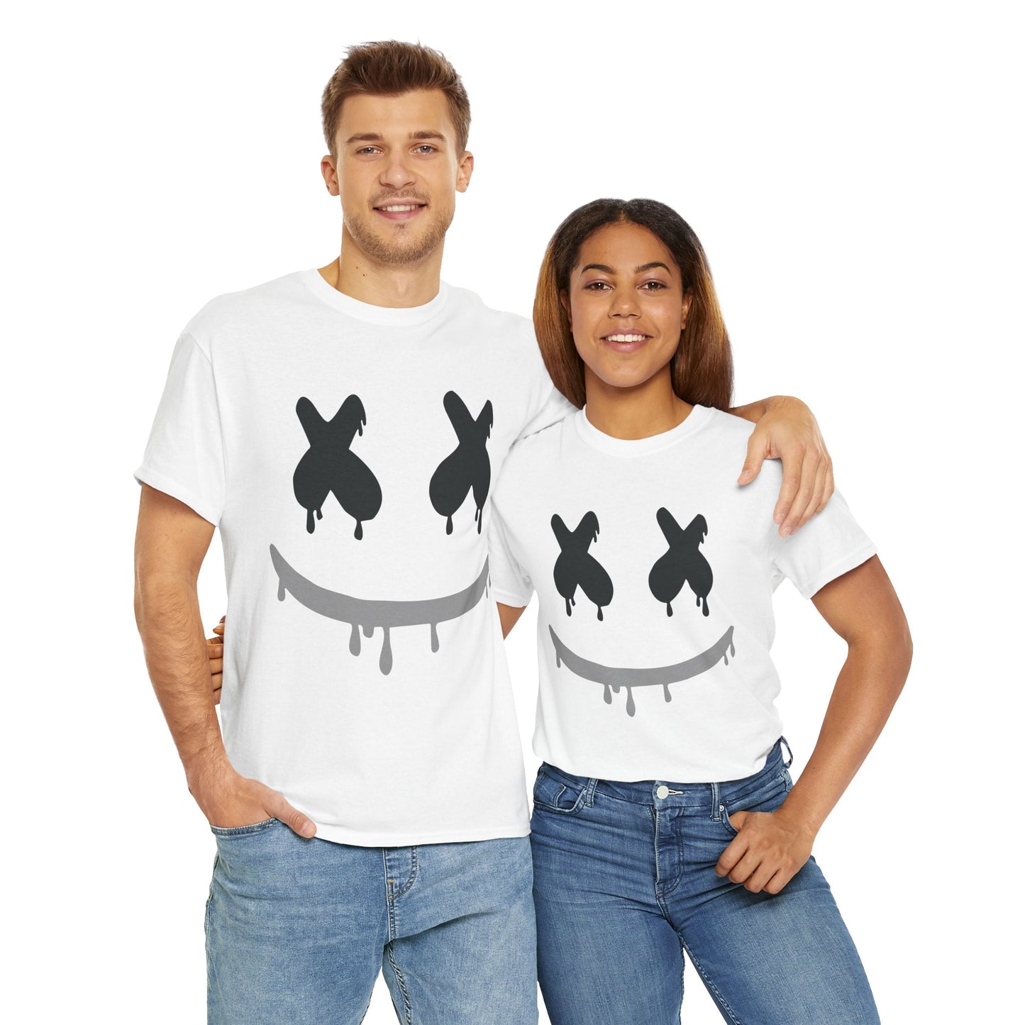Drip Smile Tee — Grunge X-Eyes Graphic T-Shirt Printify