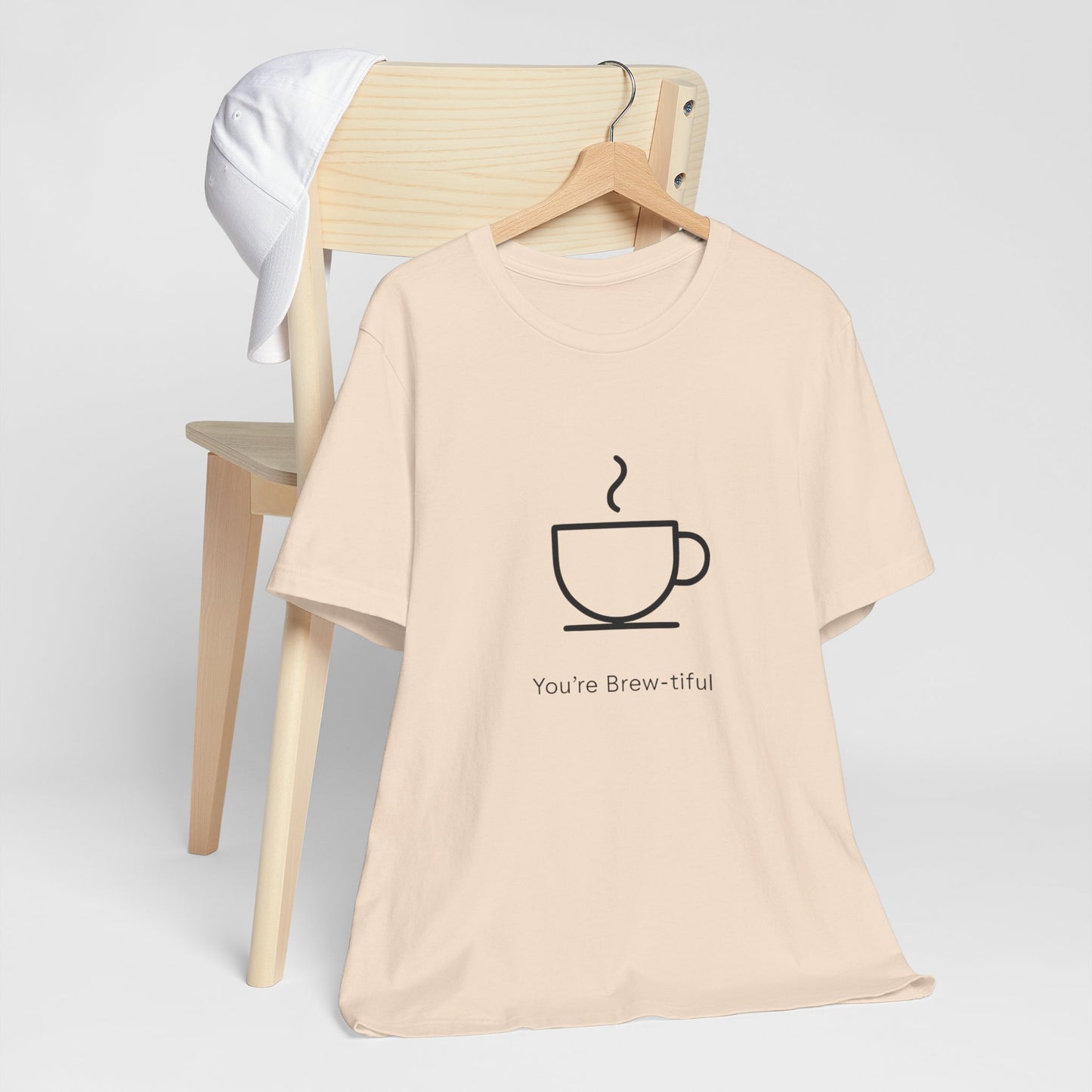 Coffee Tee - "You're Brew-tiful" Minimalist Coffee Cup Graphic T-Shirt Printify