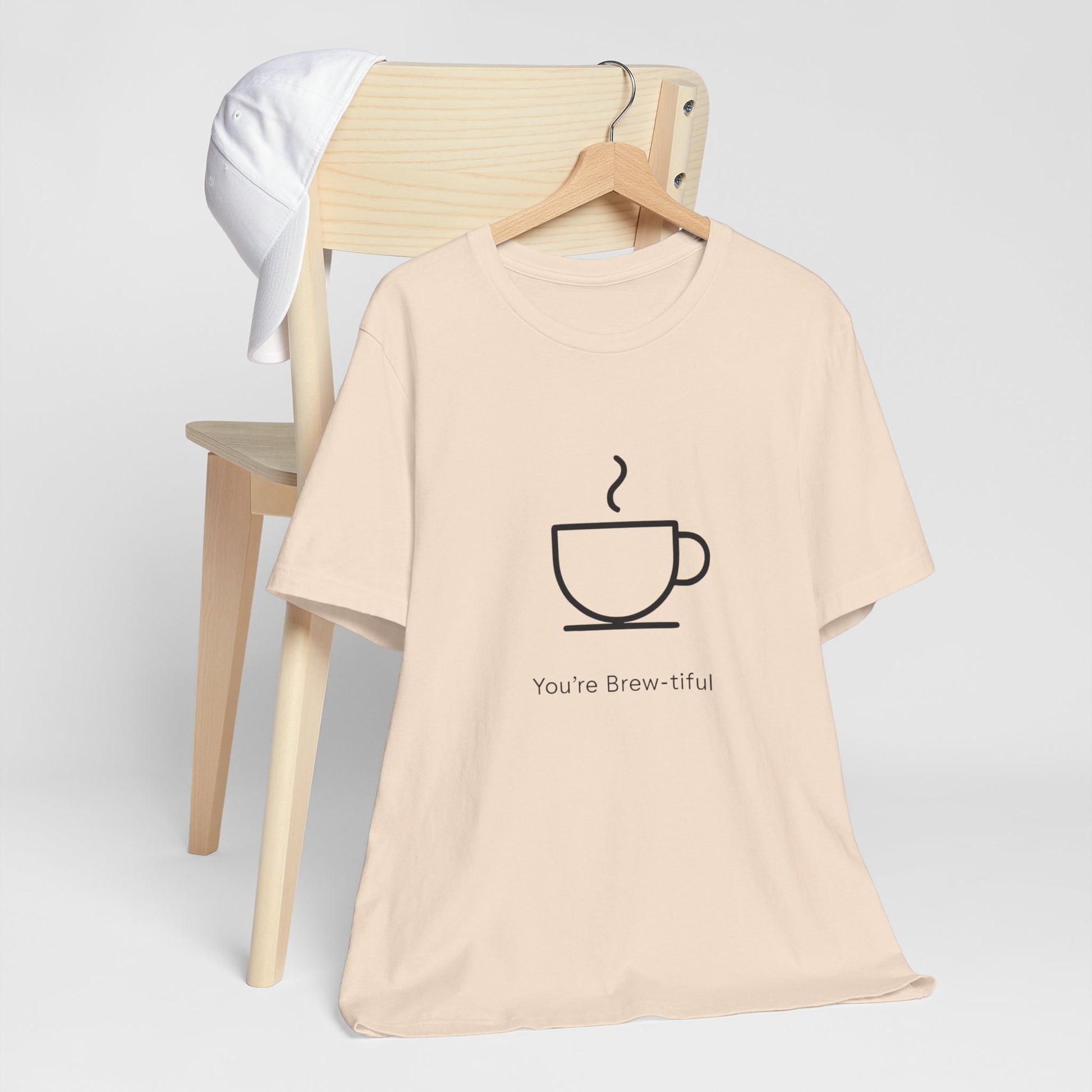 Coffee Tee - "You're Brew-tiful" Minimalist Coffee Cup Graphic T-Shirt Printify