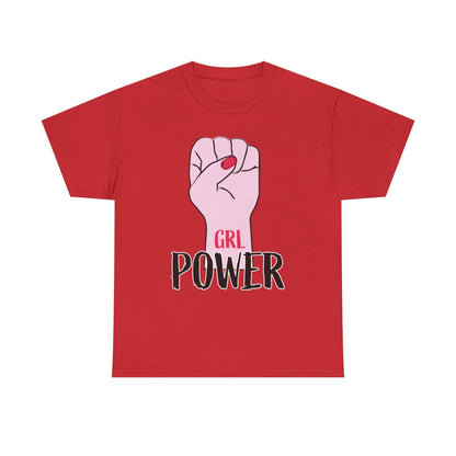 Girl Power T-Shirt — Feminist Raised Fist Tee (Pink Nail Design) Printify