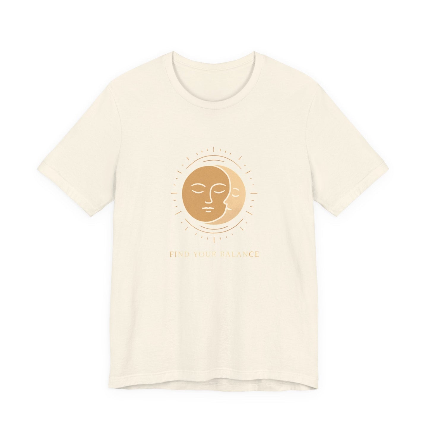 Sun & Moon Minimalist Tee — Celestial Face Graphic T-Shirt Printify