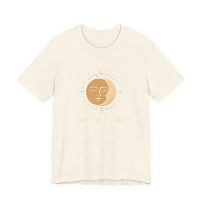 Sun & Moon Minimalist Tee — Celestial Face Graphic T-Shirt Printify