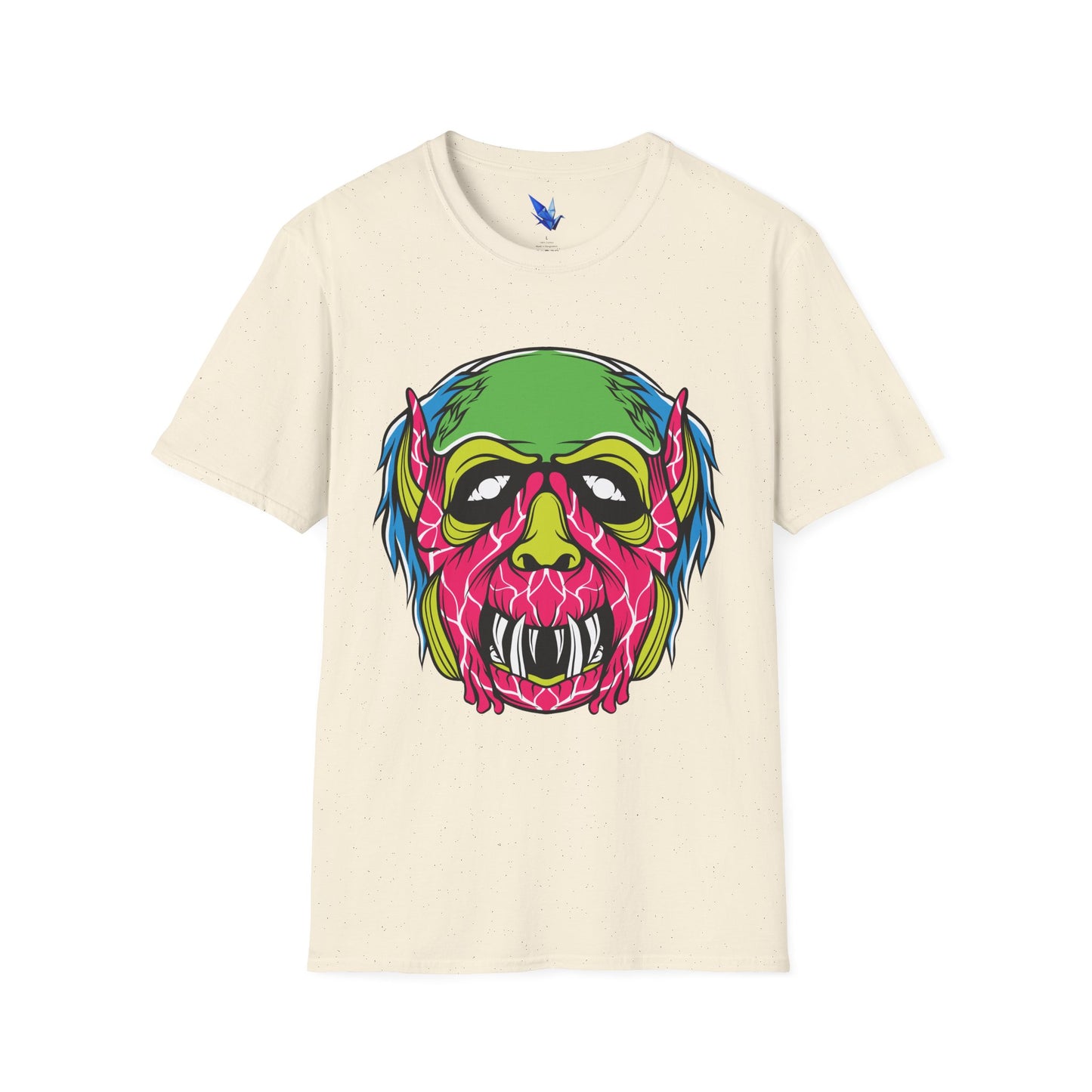 Horror Neon Zombie Skull T-Shirt Printify