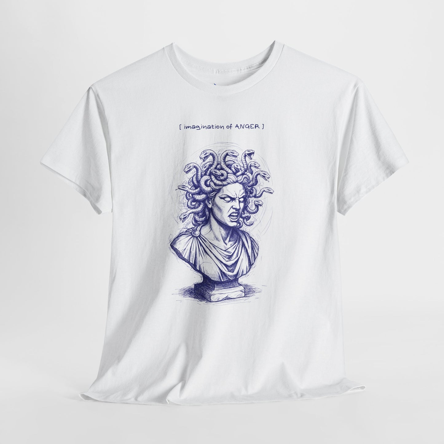 Medusa Bust Graphic Tee — 'I Really Wonder If Anyone' Artistic Mythology T-Shirt Printify