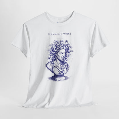 Medusa Bust Graphic Tee — 'I Really Wonder If Anyone' Artistic Mythology T-Shirt Printify