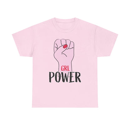 Girl Power T-Shirt — Feminist Raised Fist Tee (Pink Nail Design) Printify