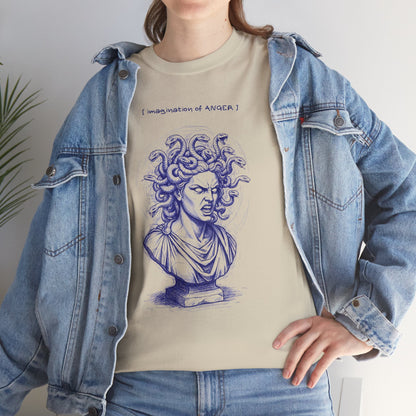 Medusa Bust Graphic Tee — 'I Really Wonder If Anyone' Artistic Mythology T-Shirt Printify