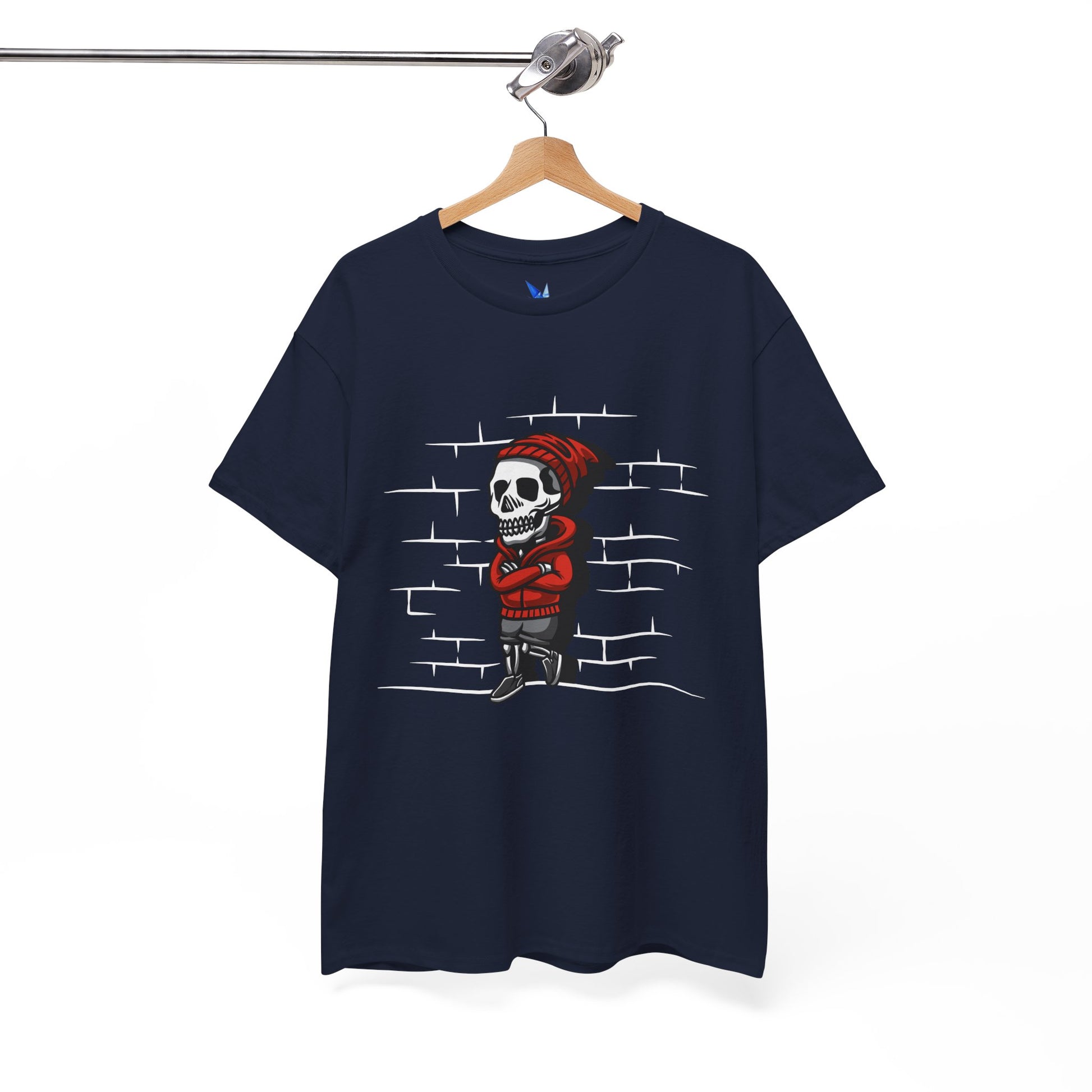 Skeleton Against the Wall T-Shirt Printify